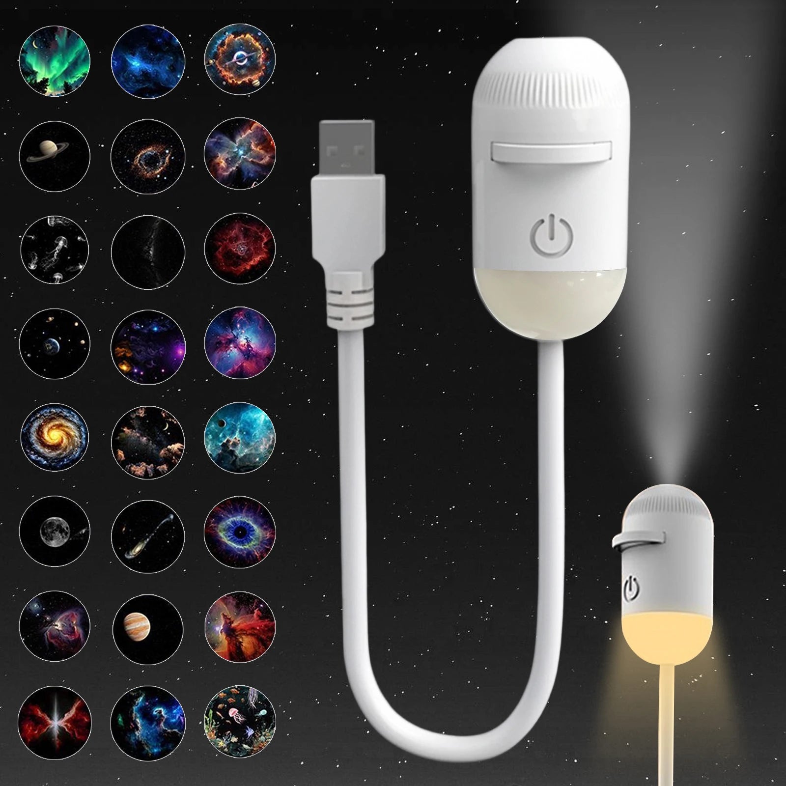 USB Mini Galaxy Star Projector Night Light Films Starry Sky Ambient Light For Bedroom Car Home Decoration For Adults And Kids