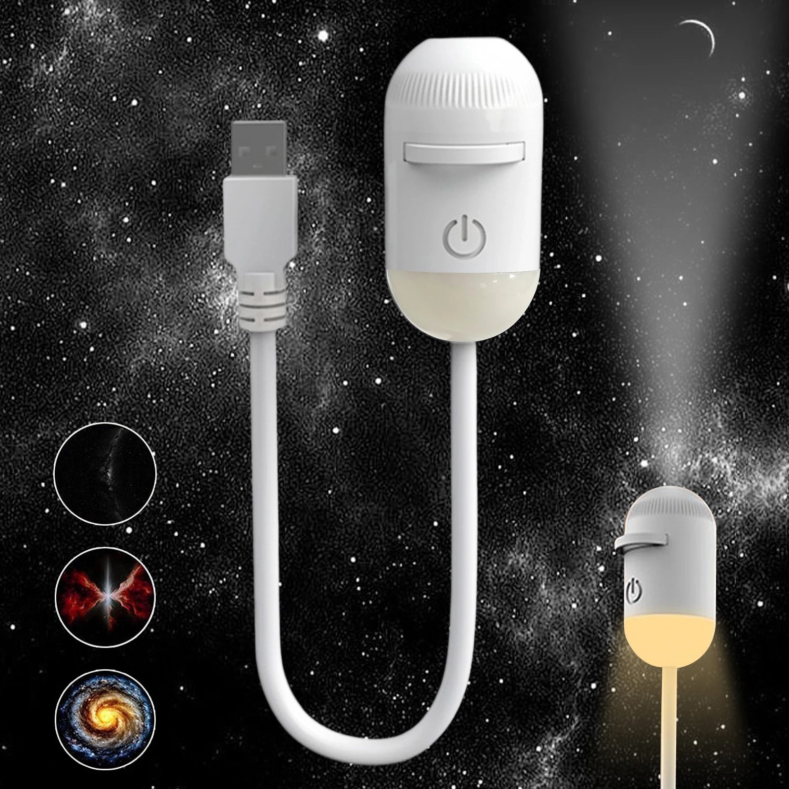 USB Mini Galaxy Star Projector Night Light Films Starry Sky Ambient Light For Bedroom Car Home Decoration For Adults And Kids