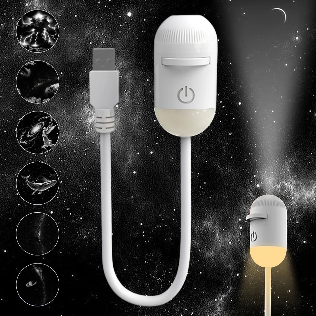 USB Mini Galaxy Star Projector Night Light Films Starry Sky Ambient Light For Bedroom Car Home Decoration For Adults And Kids