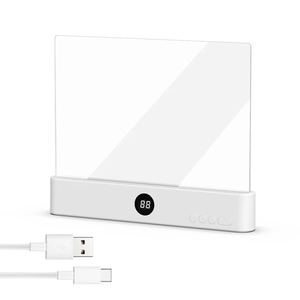 LED Flat Panel Book Light with Timer Night Vision Reading Lamp Dimmable Eye Protect Student Book Light Rechargeable Indoor